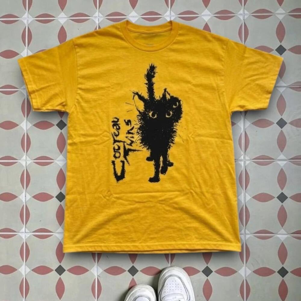 Cocteau Twins Scruffy Black Cat Gothic Graphic T-Shirt